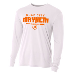 QC Mayhem BB Adult Cooling Performance long sleeve Crew Tee-White