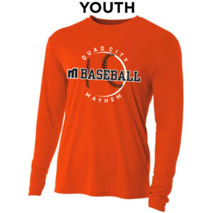 QC Mayhem BB Youth Cooling Performance long sleeve Crew Tee-Orange