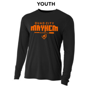 QC Mayhem BB Youth Cooling Performance long sleeve Crew Tee-Black