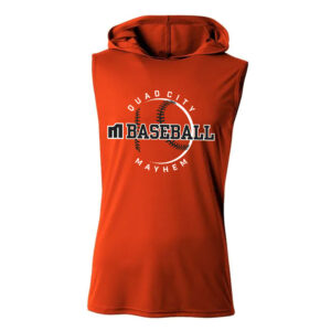 QC Mayhem BB Adult Cooling Performance sleeveless hooded tee-Orange