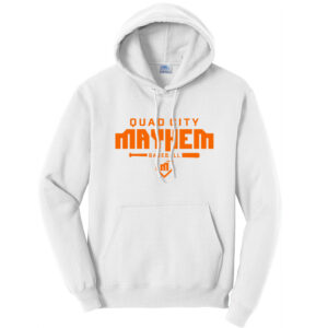 QC Mayhem BB Unisex Classic Core weight Cozy Pullover Hooded Sweatshirt-White