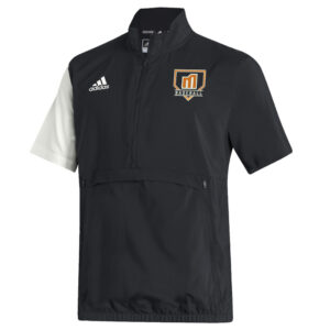 QC Mayhem BB Adidas STADIUM woven short sleeve 1/4 zip- Black/white (L, 3x)