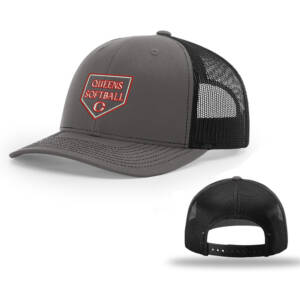 Queens Softball Club Richardson Pro Crown Mesh Back Adjustable back cap Split-Charcoal/Black