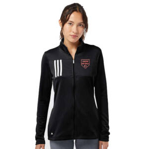 Queens Softball Club Adidas Women’s 3-Stripes Double Knit Full Zip pullover-Black