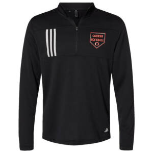 Queens Softball Club Adidas 3-Stripes Double Knit 1/4 zip pullover Men-Black