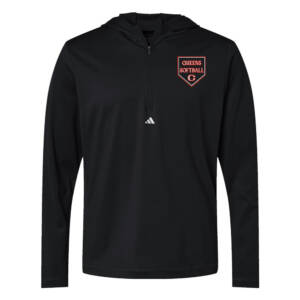 Queens Softball Club adidas Men’s Lightweight Quarter-Zip Hooded Pullover-Black