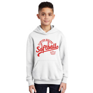Queens Softball Club Youth Hooded Sweatshirt – White