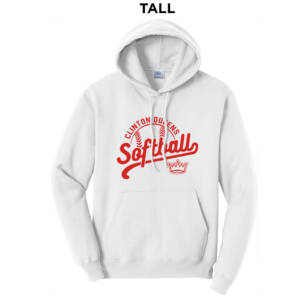 Queens Softball Club TALL Classic Pullover Hooded Sweatshirt – White