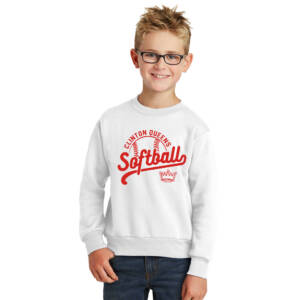 Queens Softball Club  Youth Crewneck Sweatshirt – White