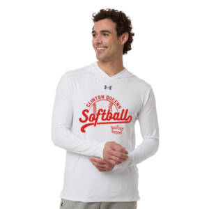 Queens Softball Club Under Armour Mens Team Vanish Performance Hoodie – White