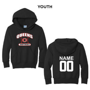 Queens Softball Club  Youth Hooded Sweatshirt -Black