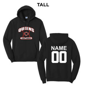 Queens Softball Club TALL Classic Pullover Hooded Sweatshirt -Black