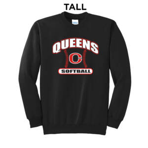 Queens Softball Club  TALL Ultimate Crewneck Sweatshirts -Black