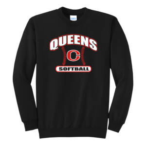 Queens Softball Club Unisex Core Fleece Crewneck Sweatshirt -Black