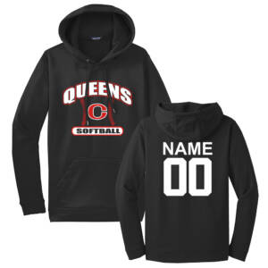 Queens Softball Club Sport-Wick Fleece Hooded Pullover Adult-Black