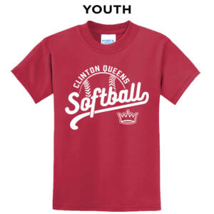 Queens Softball Club Youth Short Sleeve T Shirt -Red