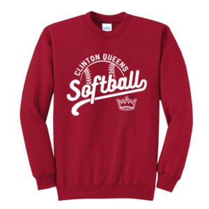 Queens Softball Club Unisex Fleece Crewneck Sweatshirt-Red