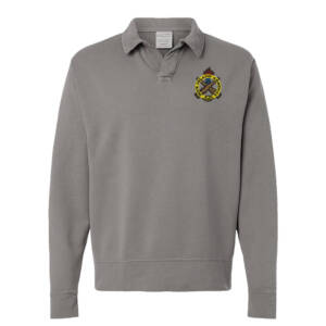 RI Arsenal ComfortWash Garment Dyed Polo Collar Sweatshirt -Concrete Grey