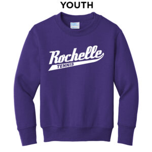 Rochelle Tennis Youth Fleece Crewneck Sweatshirt-Purple