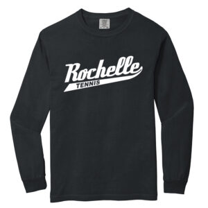 Rochelle Tennis Comfort Colors Unisex Heavyweight Ringspun Long Sleeve Tee-Black