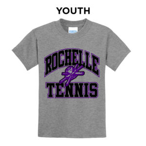 Rochelle Tennis Youth Short Sleeve Tee-Athletic Heather