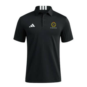 RIA Garrison Men Adidas 3 Stripe short sleeve Polo – Black