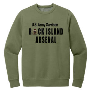 RIA Garrison Rah Rah District Wash Fleece Crew Unisex-Olive Drab Green