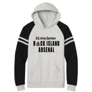 RIA Garrison Jerzees Unisex NuBlend Unisex Varsity Colorblock Hooded Sweatshirt-Oatmeal Heather/ Black