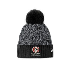 Clinton Marching Band New Era Marled Knit Pom Beanie -Black/Graphite White