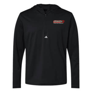 River Queens VB adidas Men’s Lightweight Quarter-Zip Hooded Pullover-Black