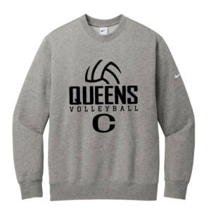 River Queens VB Nike Club Fleece Sleeve Swoosh Crew Men-Dark Grey Heather