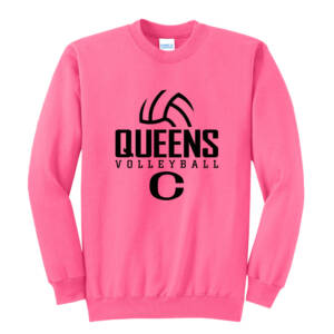 River Queens VB Unisex Fleece Crewneck Sweatshirt-Neon Pink
