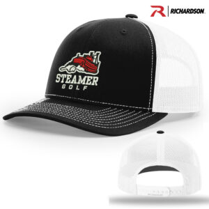 Steamer Golf Richardson Pro Crown Mesh Back solid color Adjustable back cap split-black/white