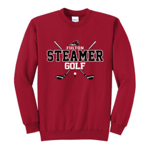 Steamer Golf Unisex Fleece Crewneck Sweatshirt-Red