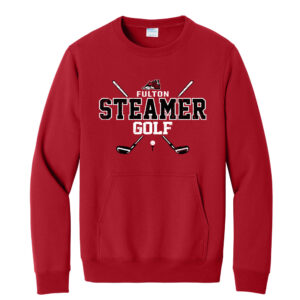 Steamer Golf Unisex Core Fleece Crewneck Pocket Sweatshirt -Red