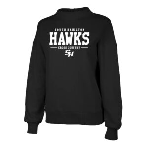 SH Cross Country Charles River Women’s Willow Mock Neck Sweatshirt – Black
