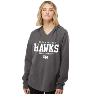 SH Cross Country Independent Trading Co. Women’s Lightweight California Wave Wash Hooded Sweatshirt – Shadow