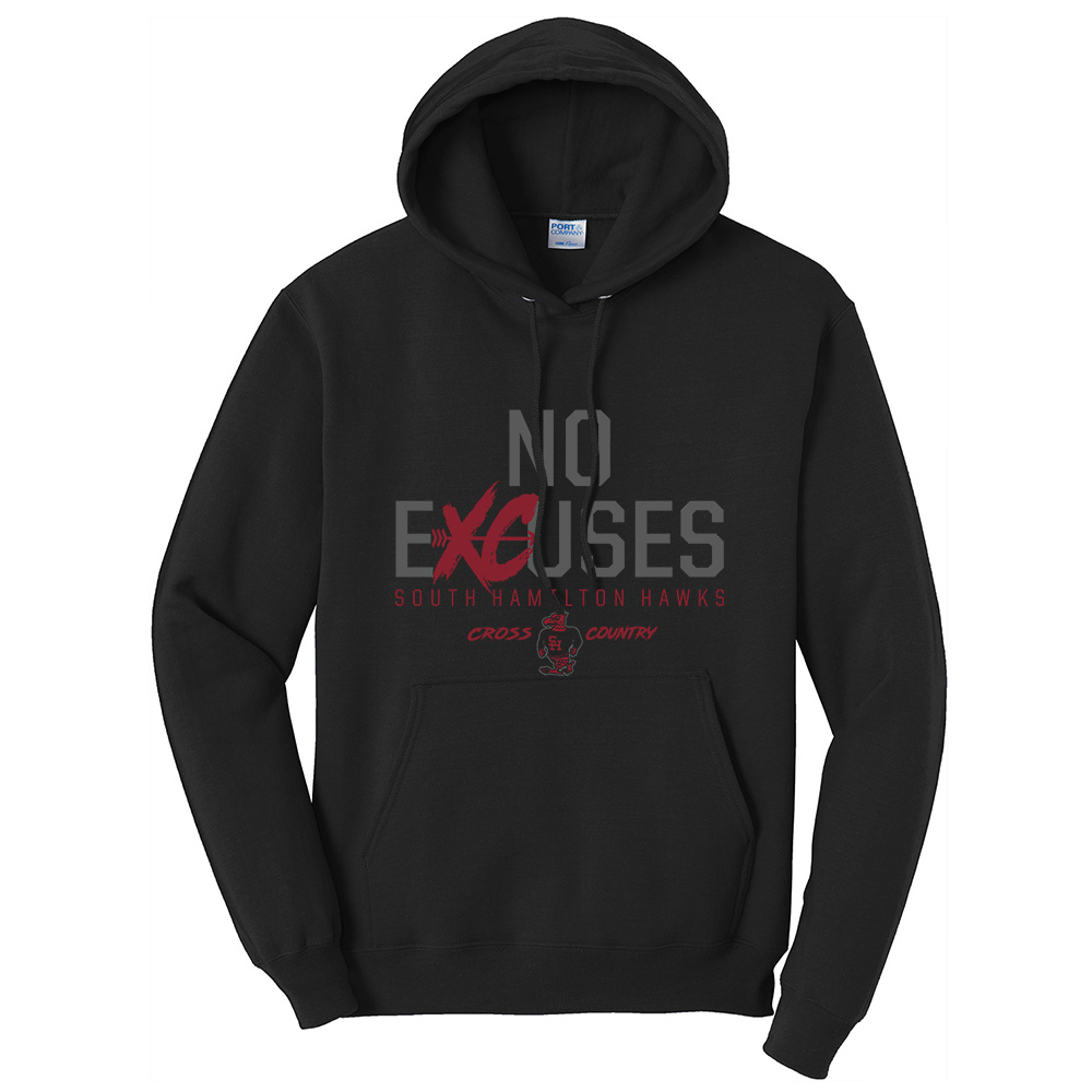 SH Cross Country Unisex Classic Core weight Cozy Pullover Hooded Sweatshirt - JetBlack