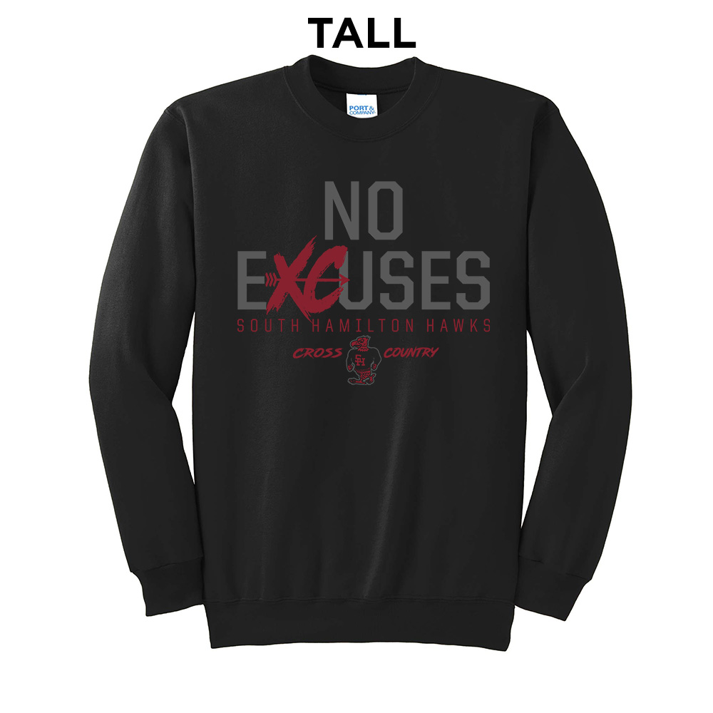 SH Cross Country TALL Ultimate Crewneck Sweatshirts - Black