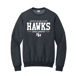SH Cross Country Unisex Core Fleece Crewneck Pocket Sweatshirt -Dark Heather Grey