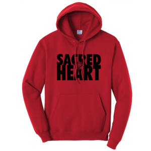 Sacred Heart Elem Unisex Classic Core weight Cozy Pullover Hooded Sweatshirt – Red