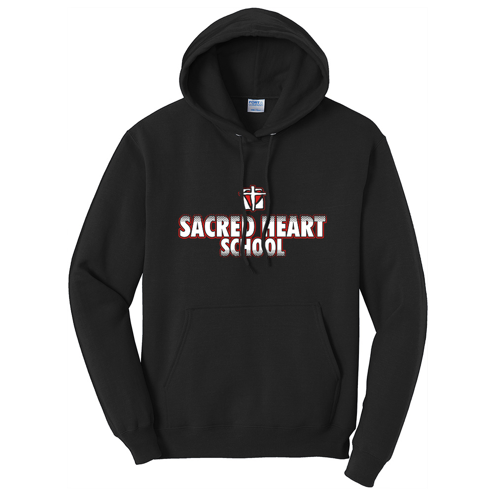 Sacred Heart Elem Unisex Classic Core weight Cozy Pullover Hooded Sweatshirt - JetBlack
