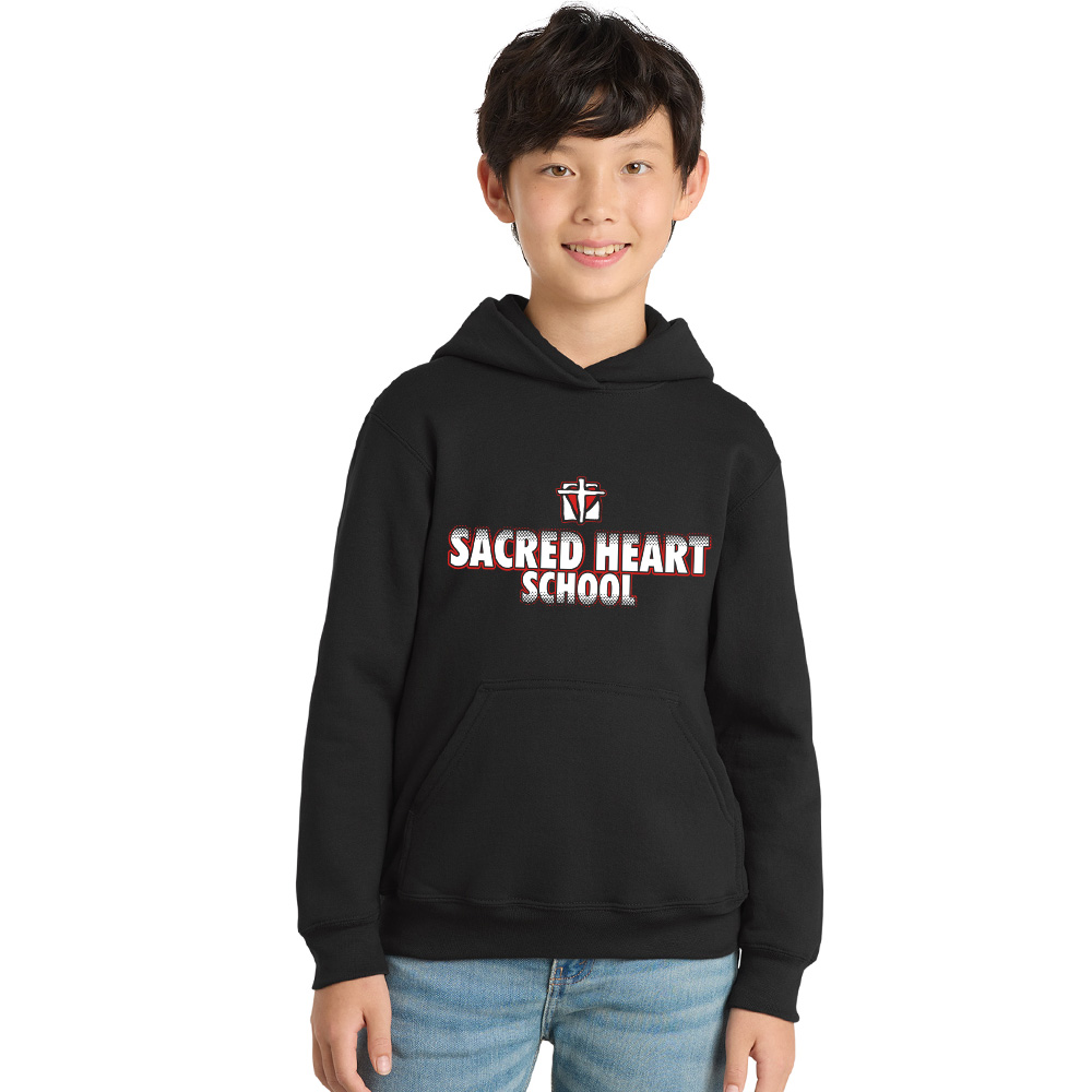 Sacred Heart Elem Youth Hooded Sweatshirt - JetBlack