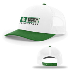 Southwest Elementary Richardson Pro Crown  combo color Mesh Back Adjustable back cap-White/Kelly