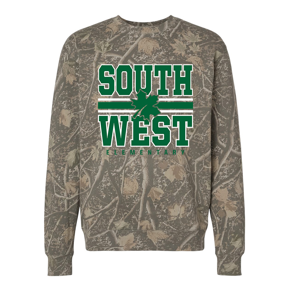 Southwest Elementary Independent Trading Co Unisex Heavyweight Crewneck Sweatshirt - Deadwood Tree Camo 3D PUFF
