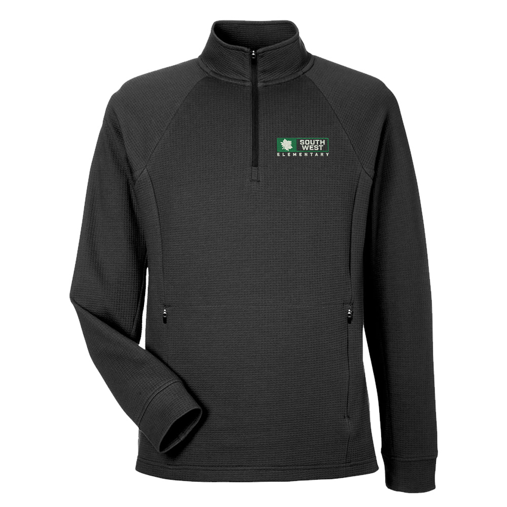 Southwest Elementary North End Men's Rhythm Waffle Quarter Zip Pullover - Black