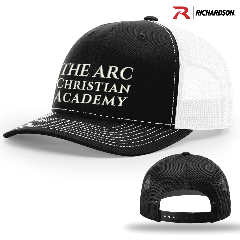 The ARC Richardson Pro Crown Mesh Back Adjustable back cap Split-Black/White