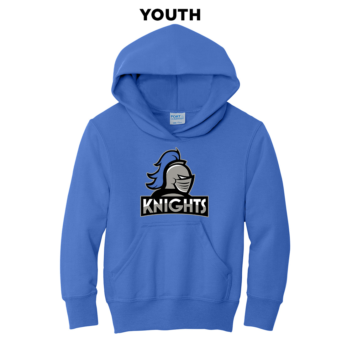 Knights Port Authority Youth Fleece Hooded Sweatshirt-Royal