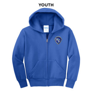 Knights Youth Core Fleece Full Zip Hooded Sweatshirt-Royal