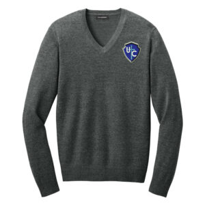 Knights Port Authority Men Easy Care V-Neck Sweater-Charcoal Heather